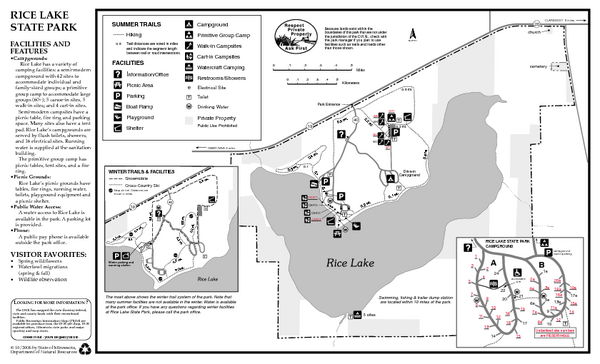 Rice Lake State Park Map