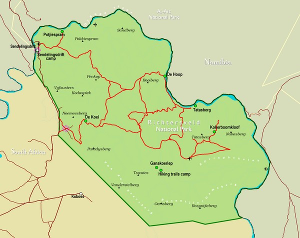 Richtersveld Transfrontier National Park Map