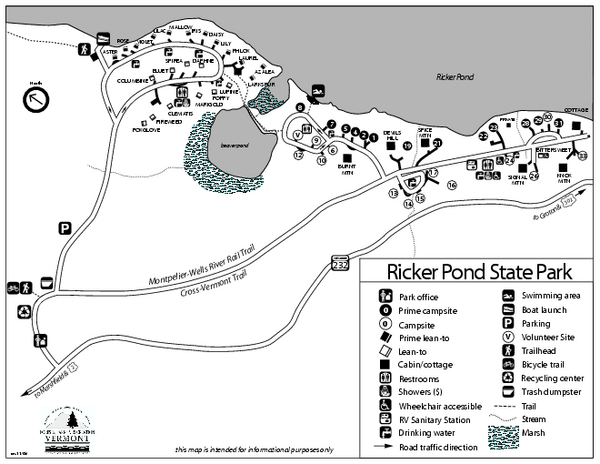 Ricker Pond State Park Campground Map