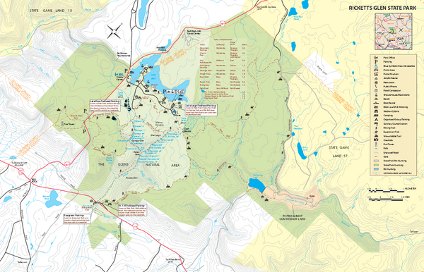 Ricketts Glen State Park Map Benton Pa 17814 • Mappery