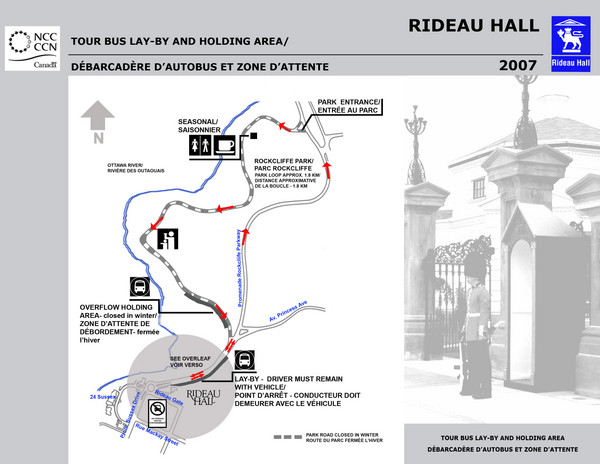 Rideau Hall Tour Bus Parking Map
