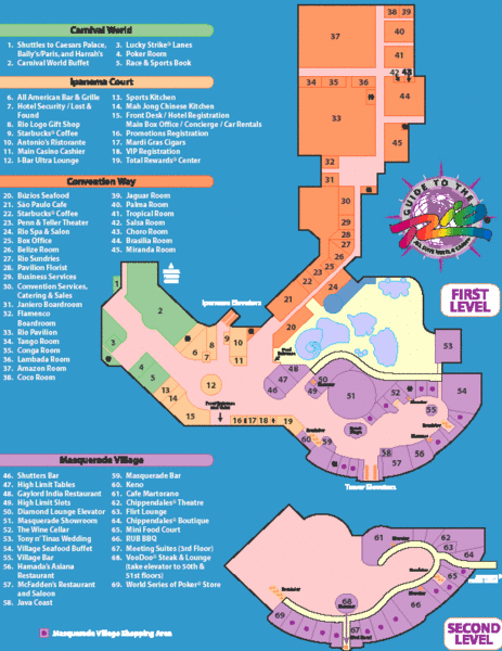 Rio Hotel - Las Vegas, NV Tourist Map