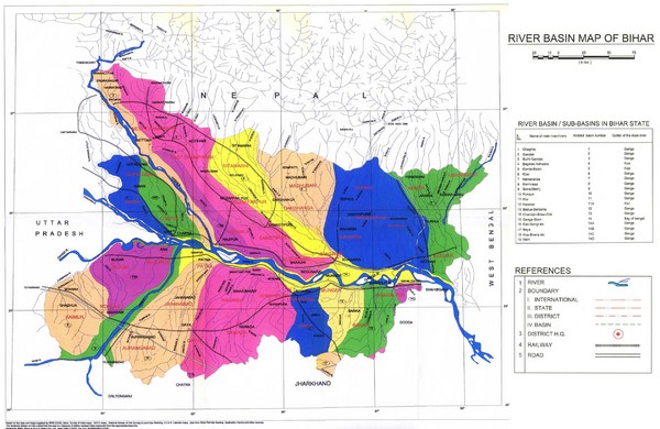 River Of Bihar Map River Basin Of Bihar Map - Bihar • Mappery