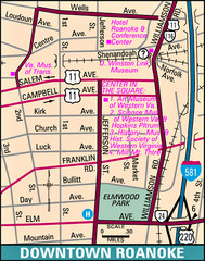 Roanoke, Virginia City Map