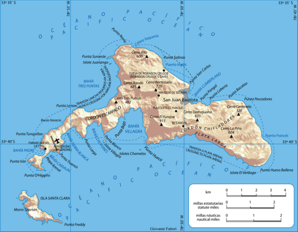 Robinson Crusoe Island Map