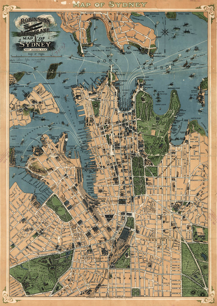 Robinson’s map of Sydney, Australia (1922)