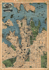 Robinson’s map of Sydney, Australia (1922)