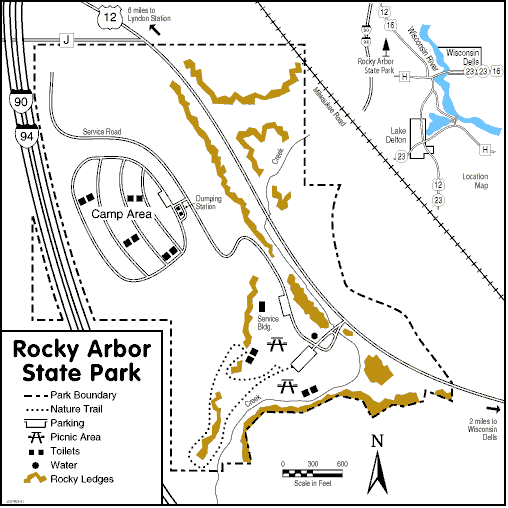 Rocky Arbor State Park Map