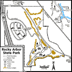 Rocky Arbor State Park Map