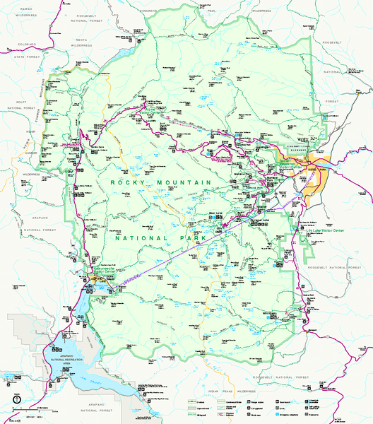 Rocky Mountain National Park Official Map