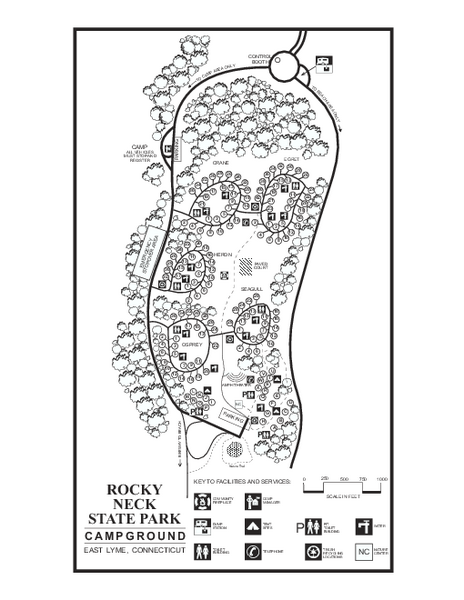 Rocky Neck State Park campground map