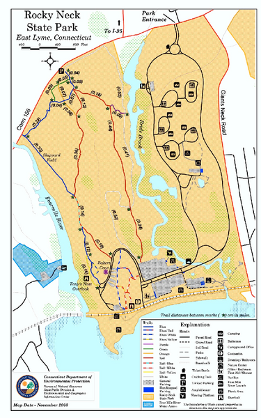 Rocky Neck State Park trail map