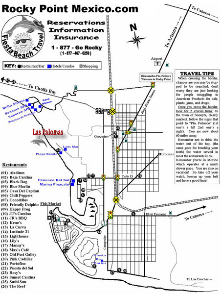 Rocky Point, New Mexico Tourist Map