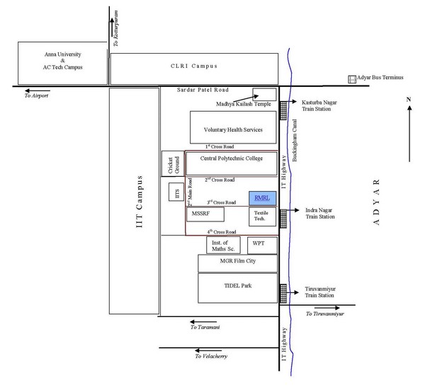 Roja Muthiah Research Library Location Map