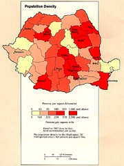 Romania Population Density Map