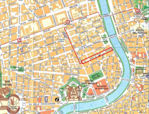 Rome City Tourist Map