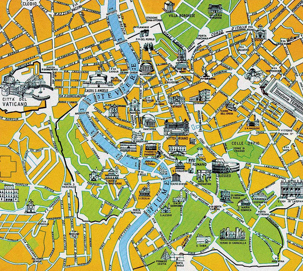 Rome City Tourist Map Rome • Mappery