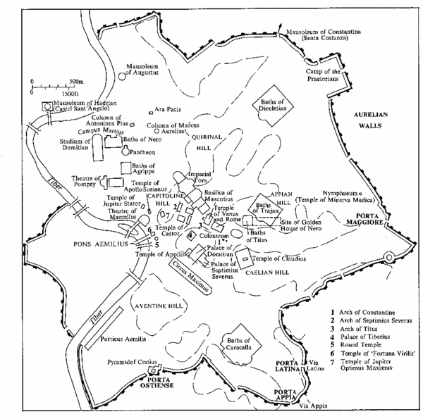 Rome Italy Ruins Map