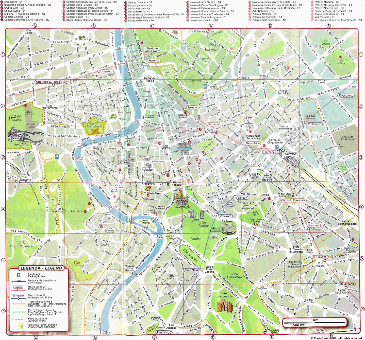 Rome Roma Map - Rome Italy • mappery