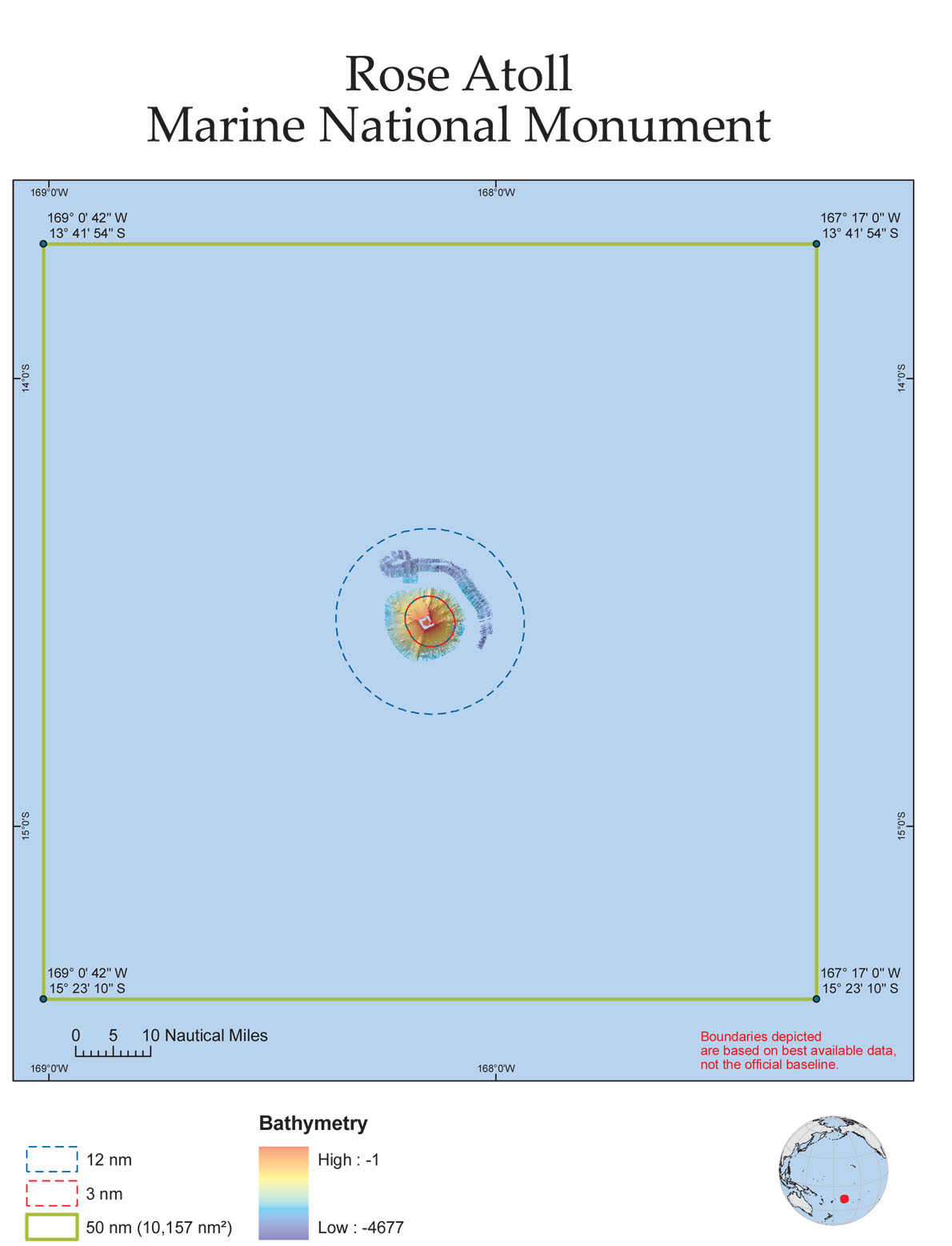 Rose Atoll National Marine Monument Tourist Map Rose Atoll • mappery