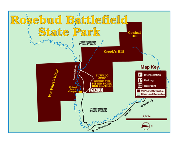 Rosebud Battlefield State Park Map