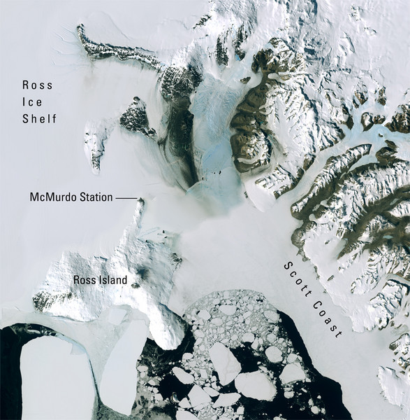 Ross Island McMurdo Station Area Landsat Map