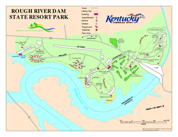 Rough River Lake Map Rough River Dam State Resort Park Map - Falls Of Rough Ky • Mappery