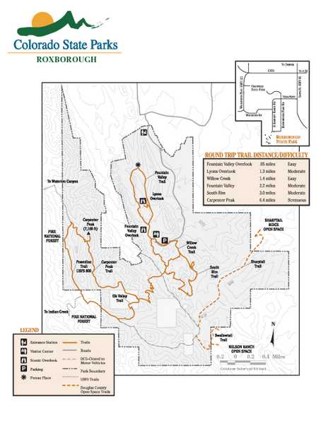 Roxborough State Park Map