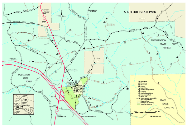 S. B. Elliott State Park map