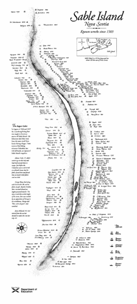 Sable Island Wreck Map