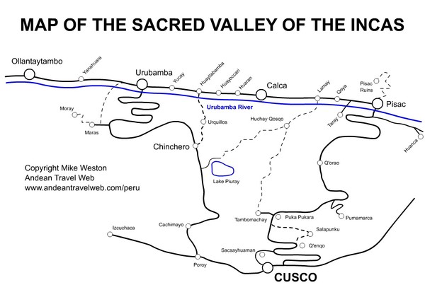 Sacred Valley Tourist Map