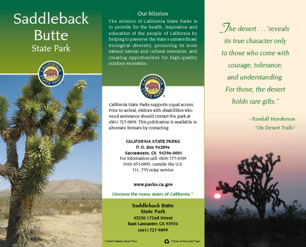 Saddleback Butte State Park Map