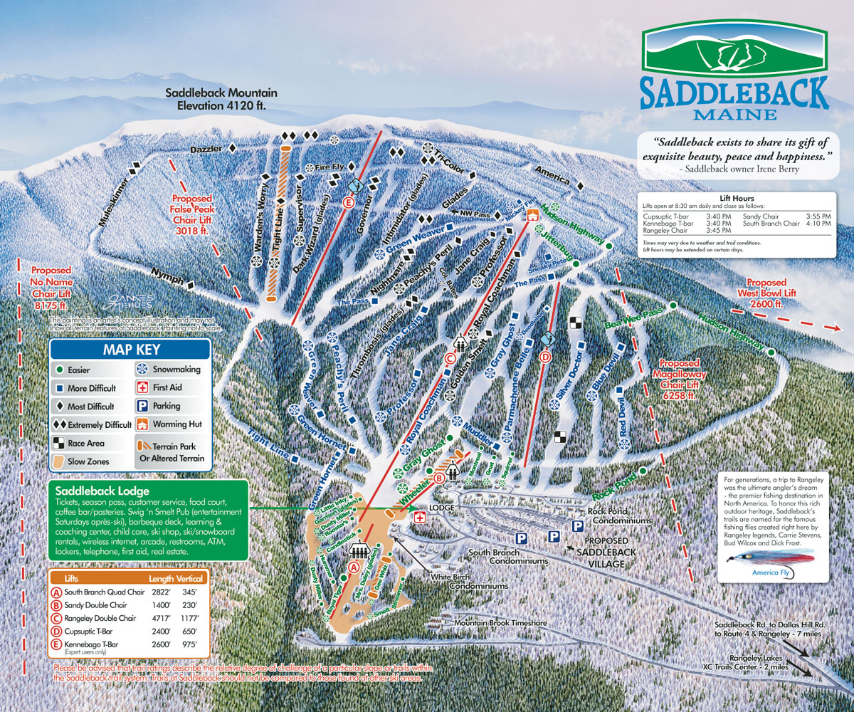 Saddleback Ski Trail Map 976 Saddleback Mtn Rd Rangeley Maine 04970 • mappery