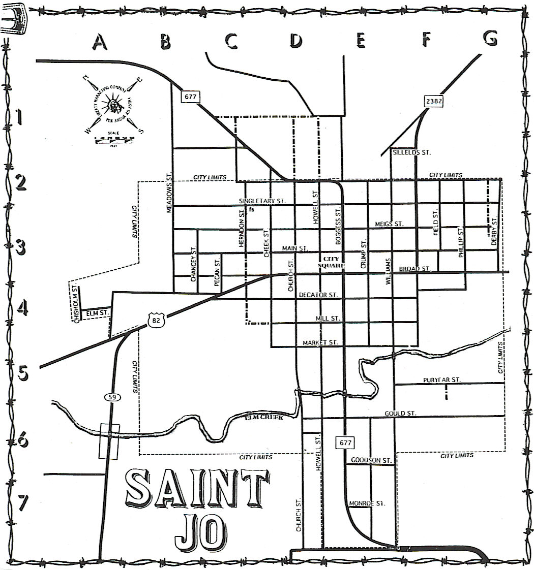 Saint Jo City Map Saint Jo Texas • mappery