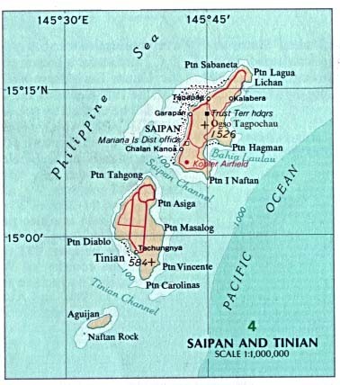 Saipan and Tinian Islands Tourist Map