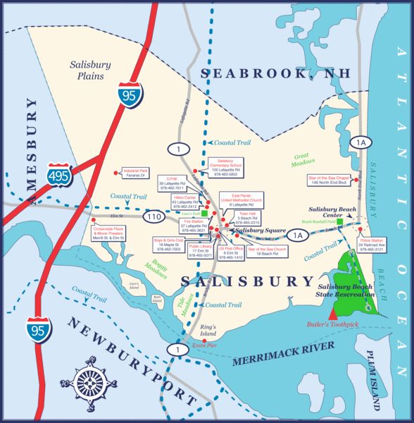 Salisbury Town Map Salisbury MA • mappery
