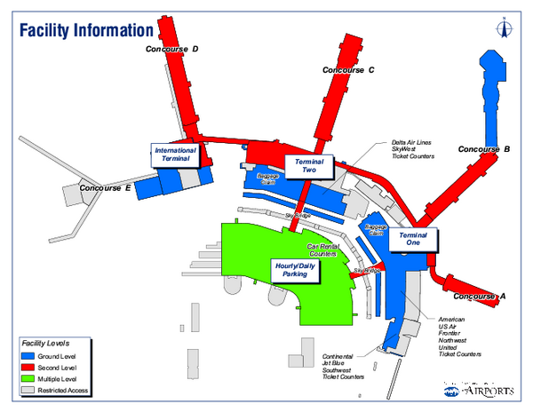 salt lake city utah airport map Salt Lake City International Airport Terminal Map Salt Lake City salt lake city utah airport map