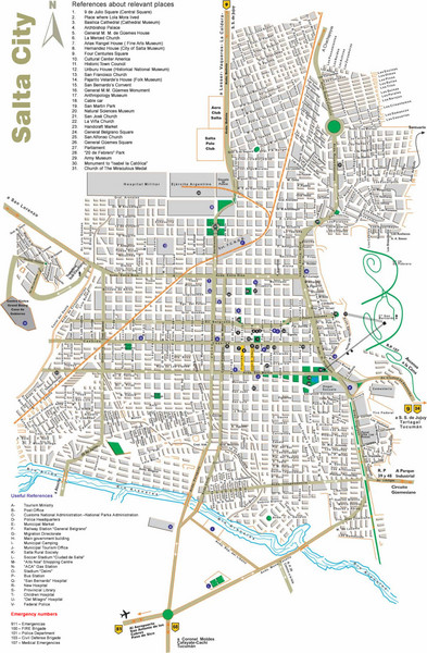 Salta Tourist Map