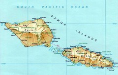 Samoa physical Map