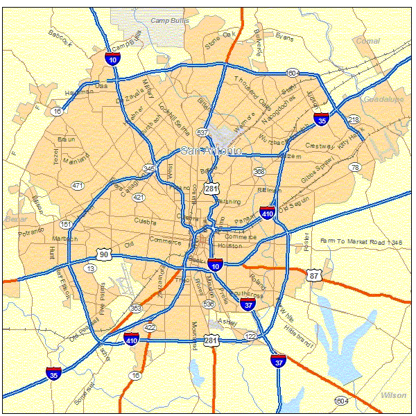 San Antonio City Limits San Antonio Texas City Map - San Antonio Texas Usa • Mappery