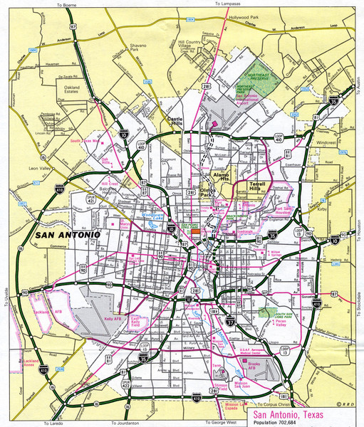 San Antonio, Texas Tourist Map