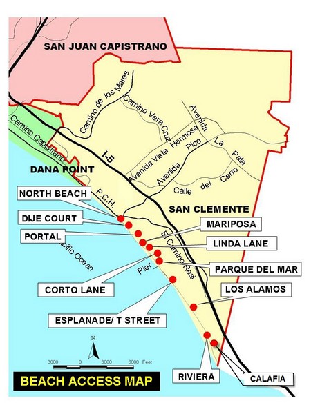 San Clemente Beach Map