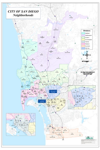 San Diego, California City Map