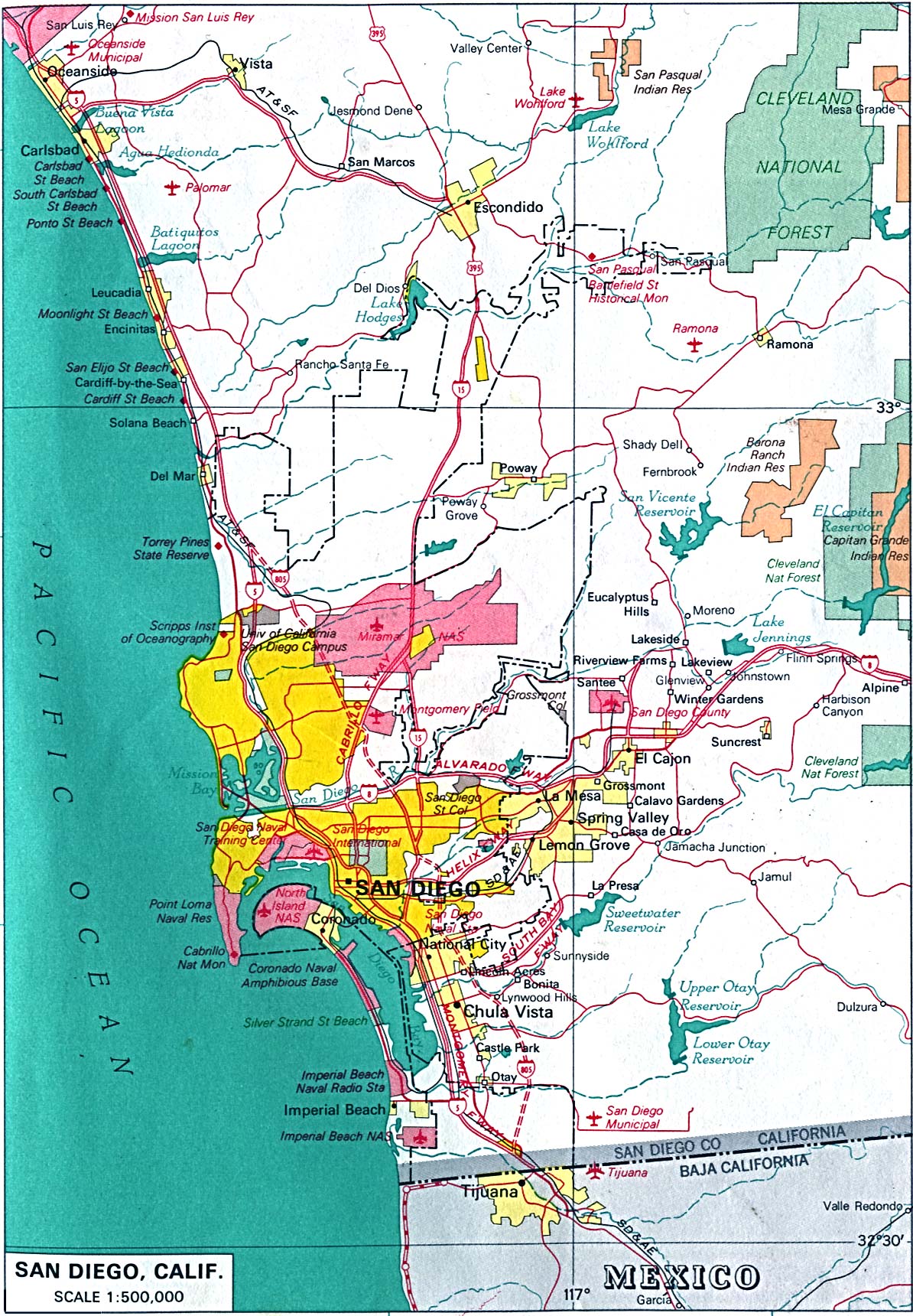 San Diego City Map San Diego Mappery