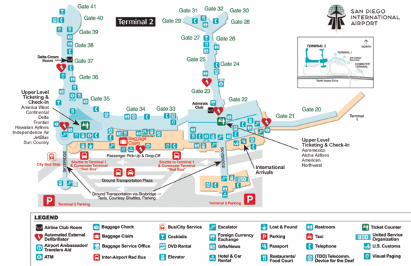 San Diego International Aiport Map