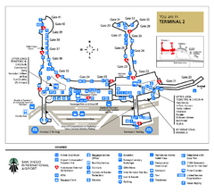 San Diego International Airport Terminal 2 Map