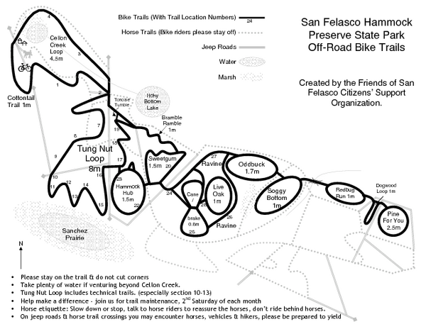 San Felasco Hammock Preserve State Park Bike Trail Map