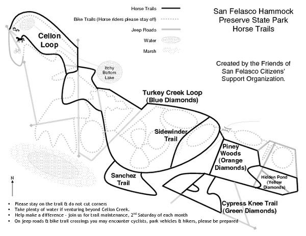 San Felasco Hammock Preserve State Park Horse Trail Map