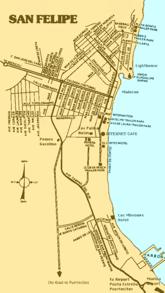 San Felipe Mexico Map San Felipe Mexico Beach Tourist Map - San Felipe Mexico • Mappery
