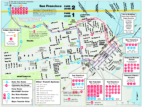 San Francisco Bus and Ferry Map